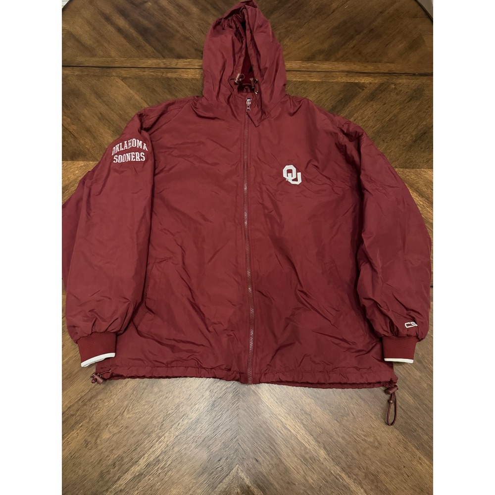 Crable Sportswear Oklahoma Sooners Windbreaker Jacket Crimson Red Mens Large